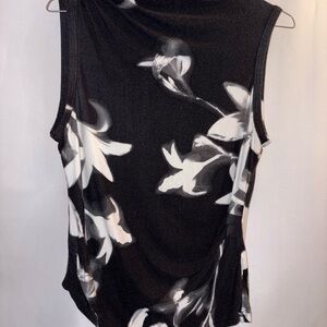 Calvin Klein Black and White Floral Tank Top
